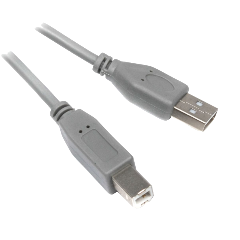 Кабель USB 2.0 AM/BM 1.8m Maxxter gray (U-AMBM-6G)